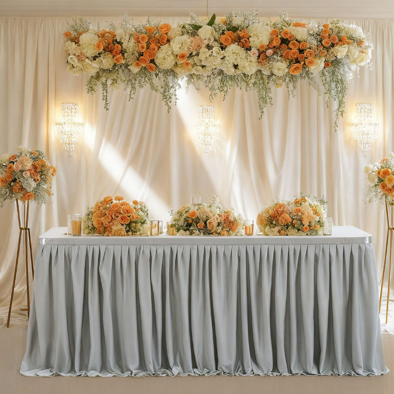 💥 Geplooide tafelrok voor evenementen – Elegante en eenvoudige tafeldecoratie ✨