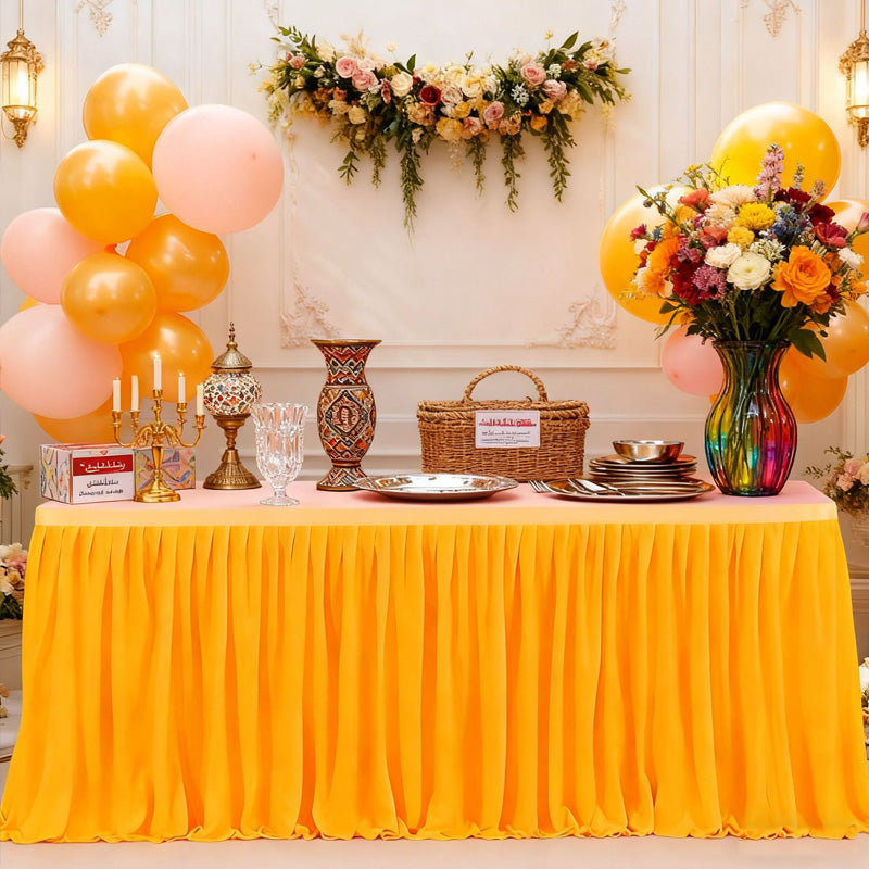 💥 Geplooide tafelrok voor evenementen – Elegante en eenvoudige tafeldecoratie ✨