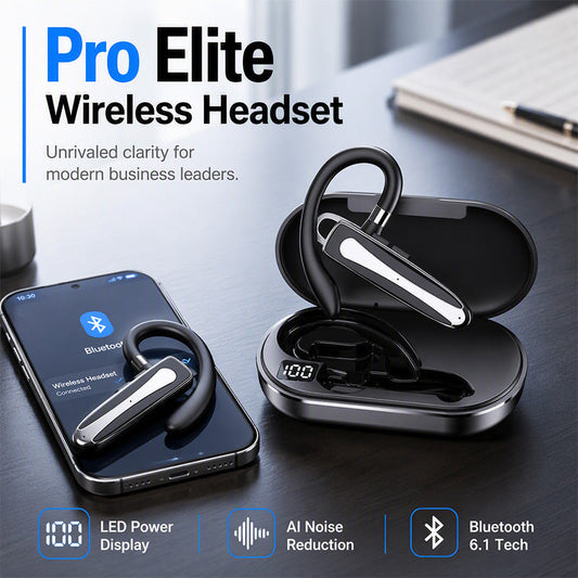 🎧 IPX5 Waterdichte Bluetooth-Headset – Dubbele Microfoon met Ruisonderdrukking & 180° Draaibare Oorhaak voor Heldere Gesprekken 🔊✨