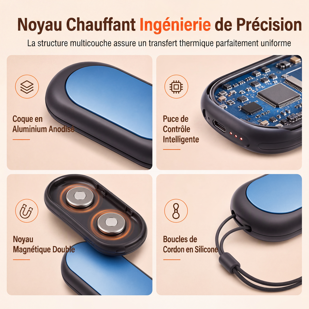 ⏳🔥TIJDELIJKE AANBIEDING −50%!⏰ 2-in-1 magnetisch splitsbare oplaadbare handwarmer, mini draagbare elektrische USB-handwarmer