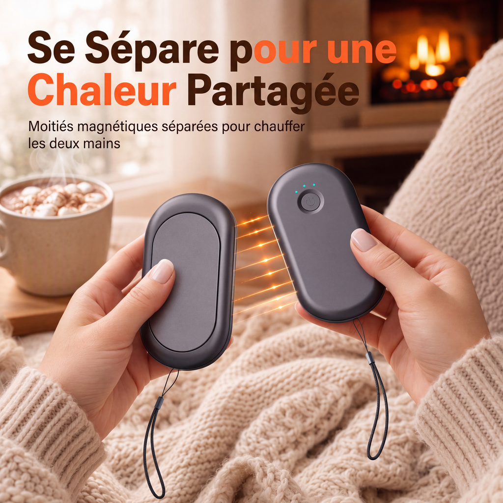 ⏳🔥TIJDELIJKE AANBIEDING −50%!⏰ 2-in-1 magnetisch splitsbare oplaadbare handwarmer, mini draagbare elektrische USB-handwarmer