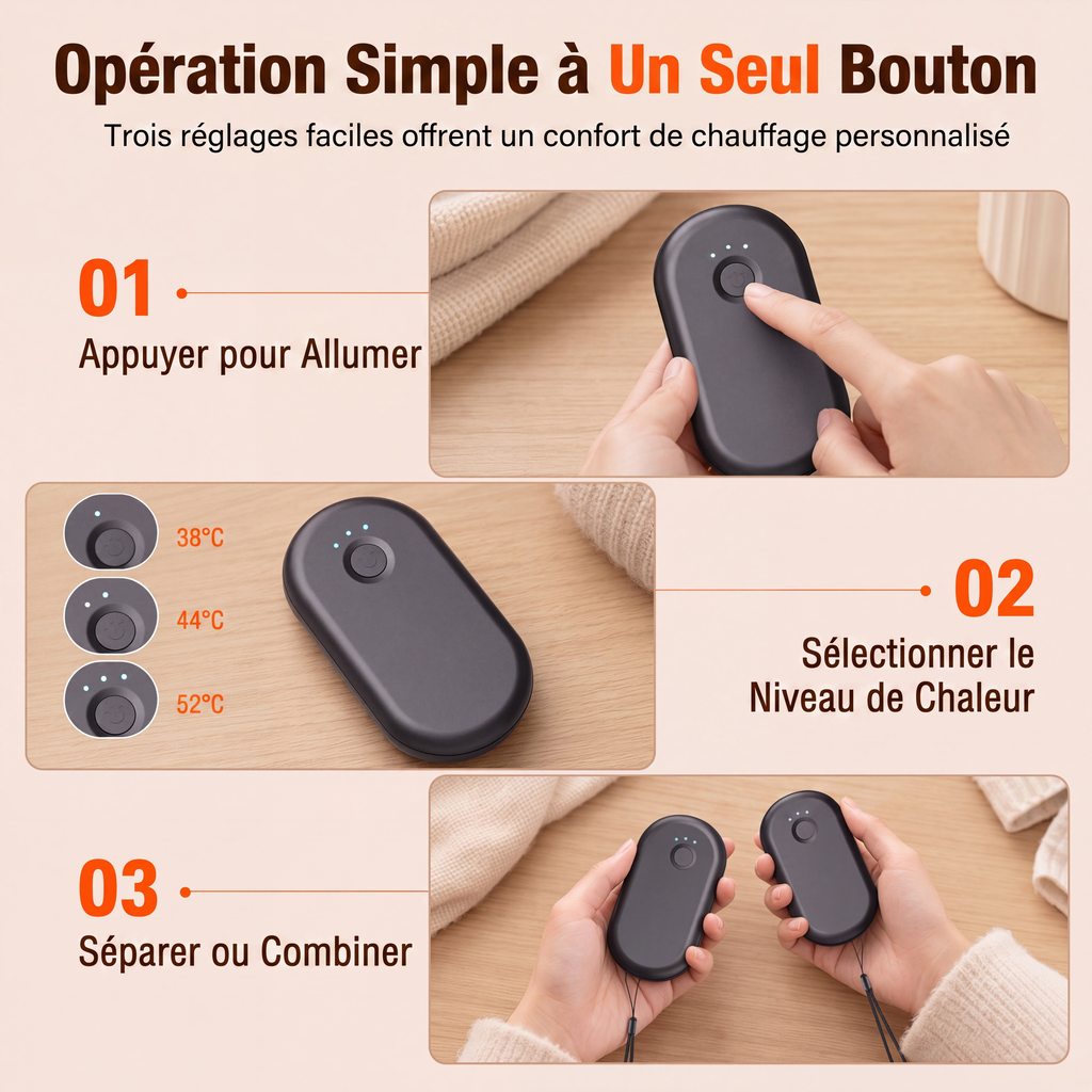 ⏳🔥TIJDELIJKE AANBIEDING −50%!⏰ 2-in-1 magnetisch splitsbare oplaadbare handwarmer, mini draagbare elektrische USB-handwarmer