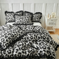 🛏️✨Dekbedovertrekset met luipaardprint en ruches