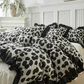 🛏️✨Dekbedovertrekset met luipaardprint en ruches