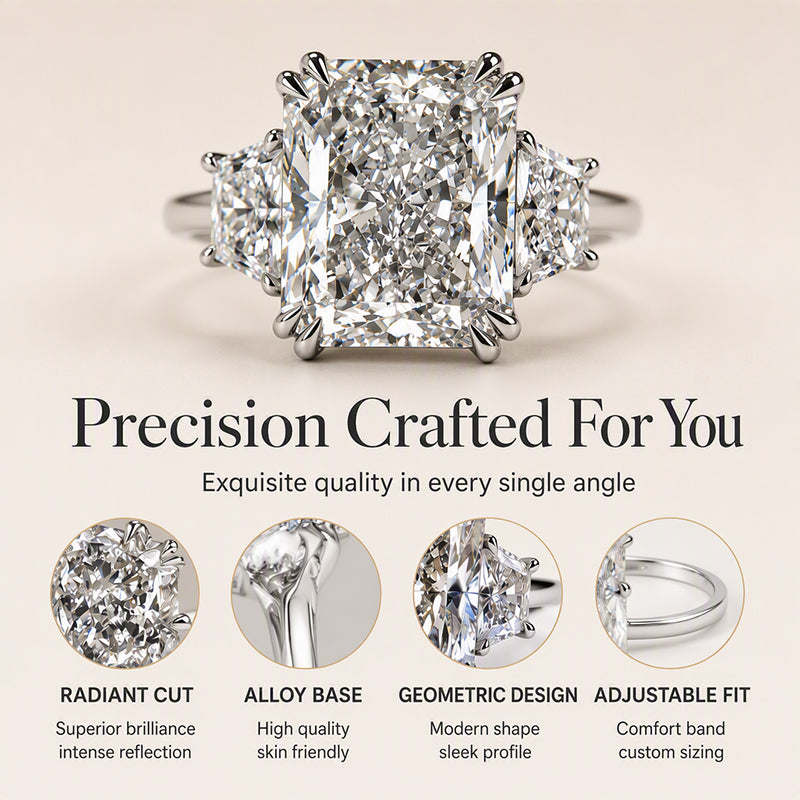 💍✨ Elegante ring met vierkant geslepen zirkoon – schitterende glans, tijdloze luxe ✨