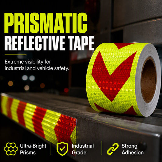 🔦 High-Visibility Pijl Reflecterende Tape – Waterdichte Zelfklevende Veiligheidsstrip met Prismatische Reflectie