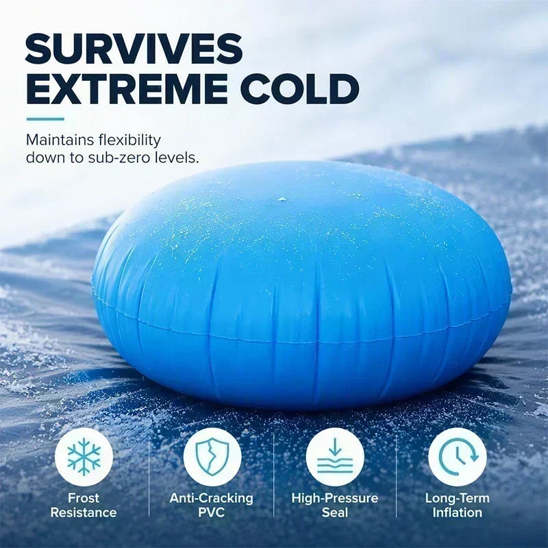 ❄️🏊 Laat je zwembad veilig de winter door – dit ronde luchtkussen verdeelt ijsdruk en voorkomt vorstschade.