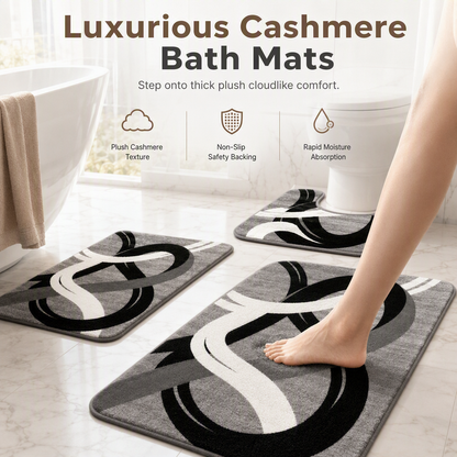 🛁 50% KORTING! ✨ Badmat in Scandinavische stijl van imitatiekasjmier – ultrazachte microvezel met hoge dichtheid, directe droogabsorptie en versterkte randen – luxueus comfort voor je badkamer 🚿