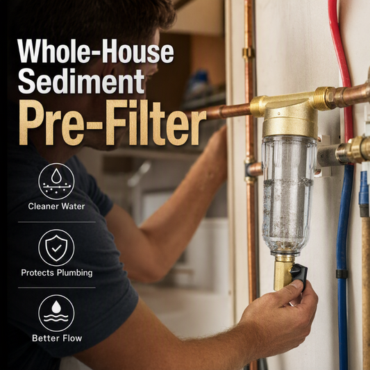 🚰 Sedimentvoorfilter voor het hele huis – Transparant, stevig, eenvoudig te installeren 🏠