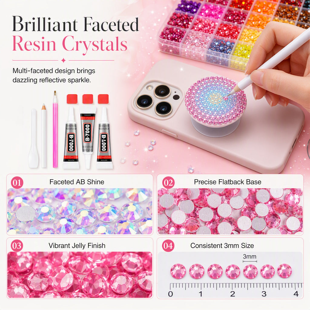 🔥✨ 50% KORTING! Van frustratie naar fonkelende creaties – deze strass kit met waxpen, lijm en 24/42/60 vakjes houdt je steentjes op hun plek. Perfect voor nagels, kleding & meer!