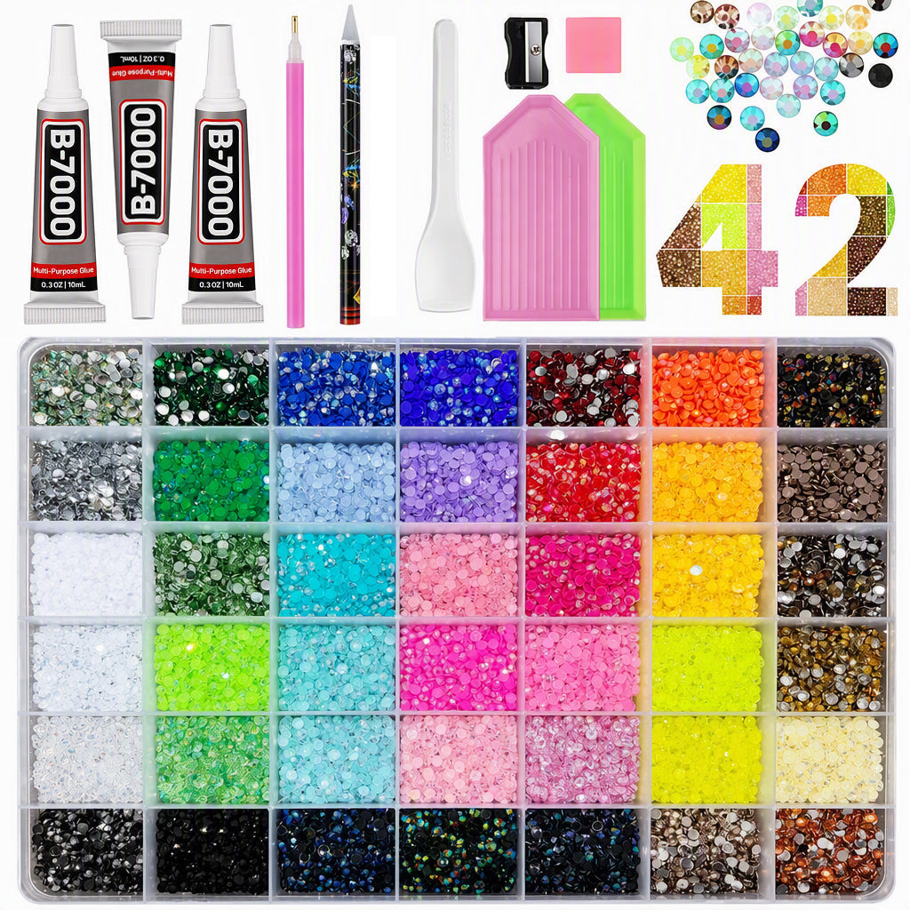 🔥✨ 50% KORTING! Van frustratie naar fonkelende creaties – deze strass kit met waxpen, lijm en 24/42/60 vakjes houdt je steentjes op hun plek. Perfect voor nagels, kleding & meer!