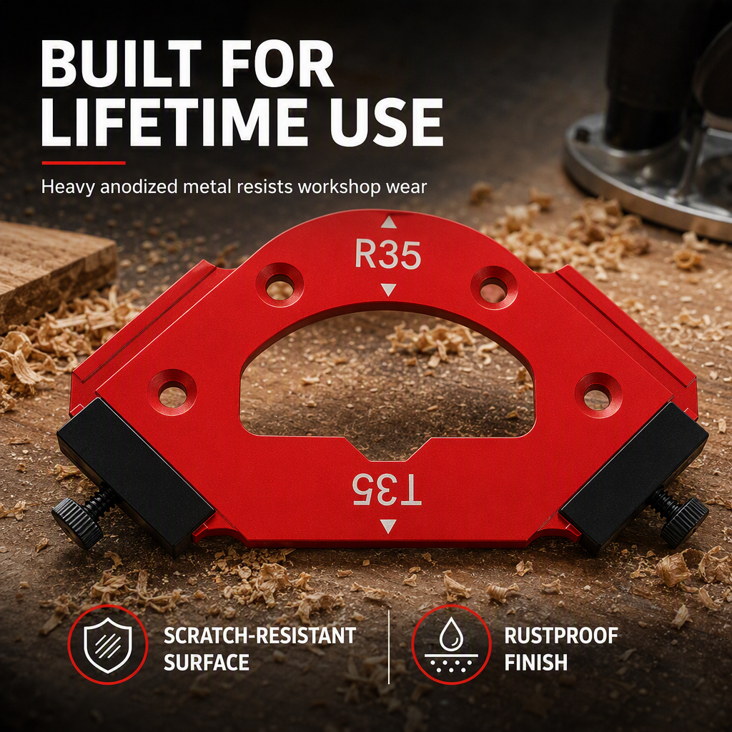 📐Sjabloon voor houtbewerking: mal voor ronde hoeken, R-hoek en bogen – hulpmiddel voor freesmachines, trimmer, kledingkasten en doe-het-zelf-hoekafwerking