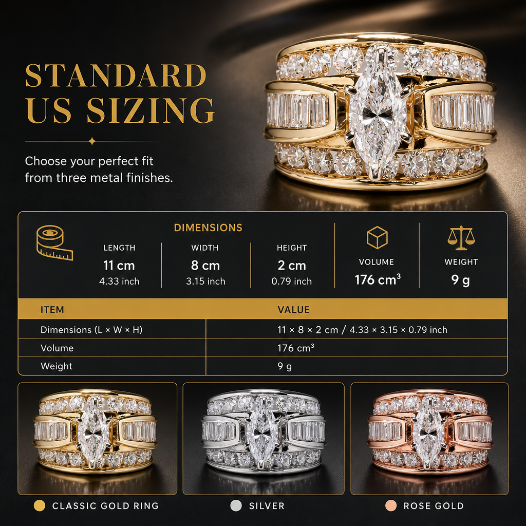 💍✨ Verlovingsring met marquise-slijpsel – verguld en met schitterende zirkonia’s ✨