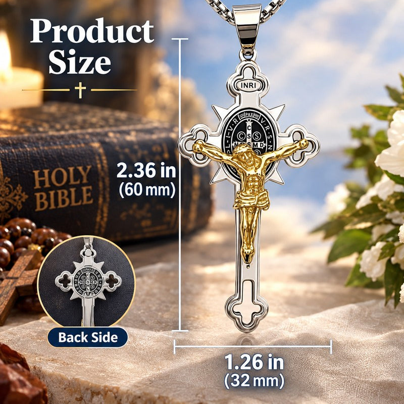 🙏Herenketting met vintage kruisje van roestvrij staal
