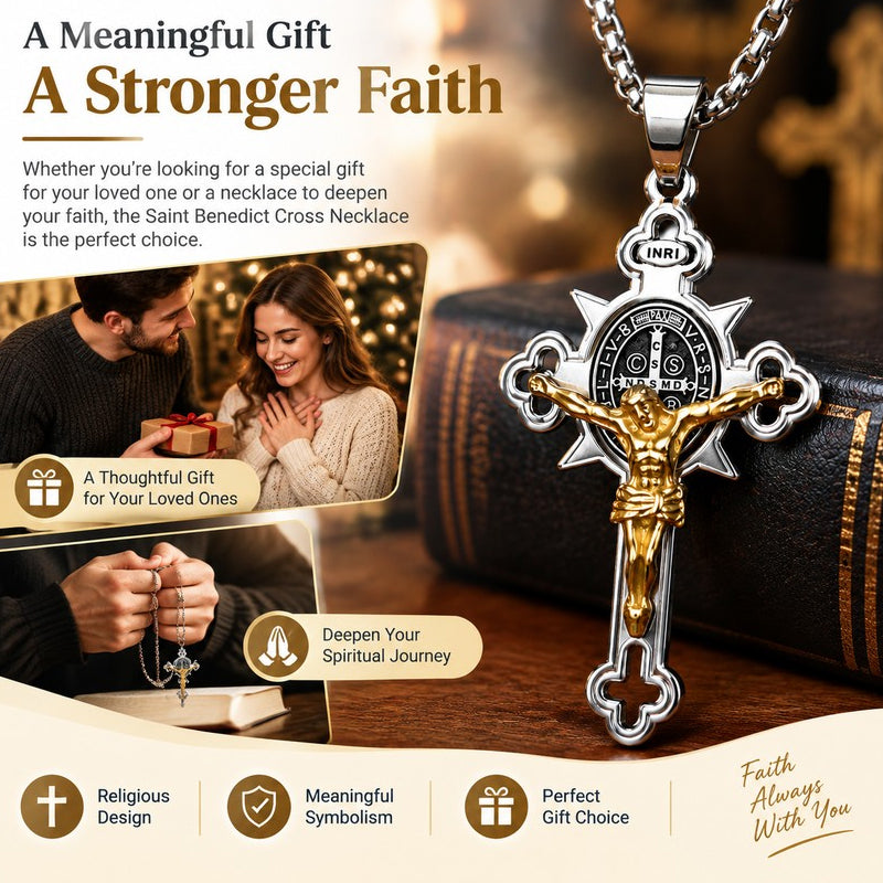 🙏Herenketting met vintage kruisje van roestvrij staal