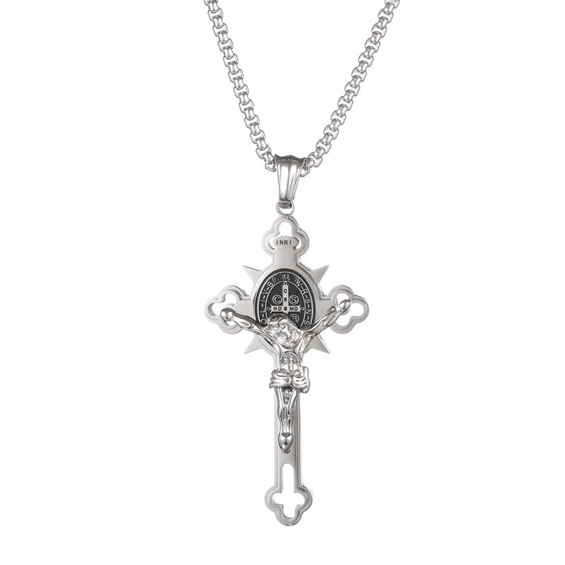 🙏Herenketting met vintage kruisje van roestvrij staal