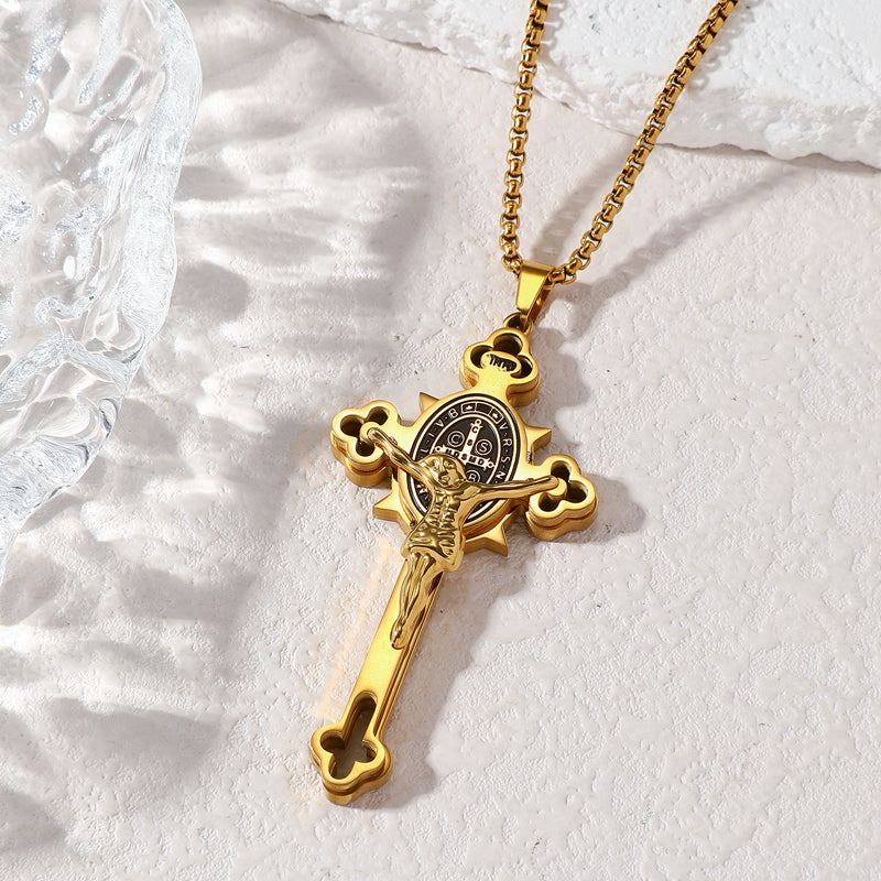 🙏Herenketting met vintage kruisje van roestvrij staal