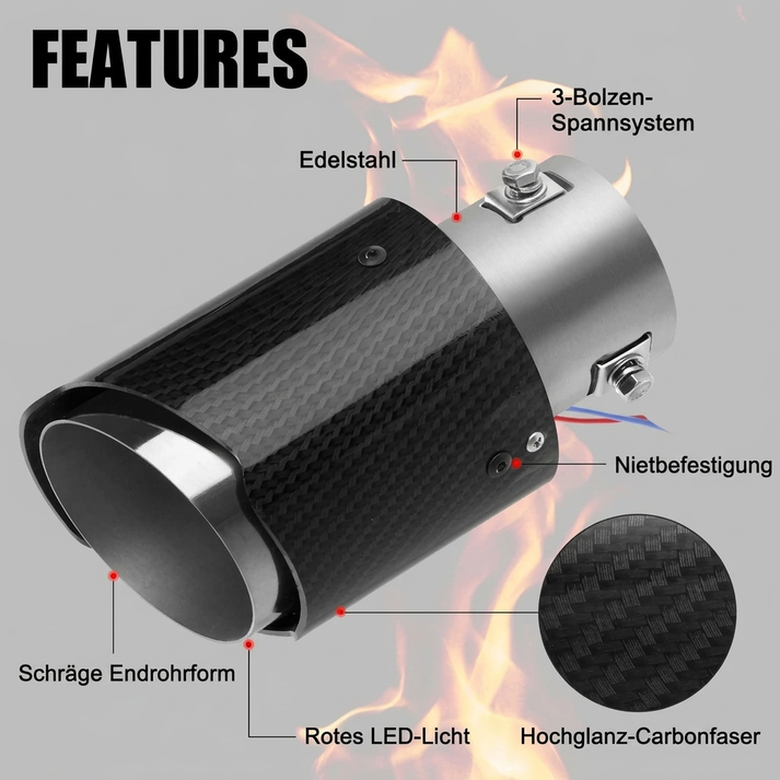 🔥Universele LED-uitlaatpijp voor auto's