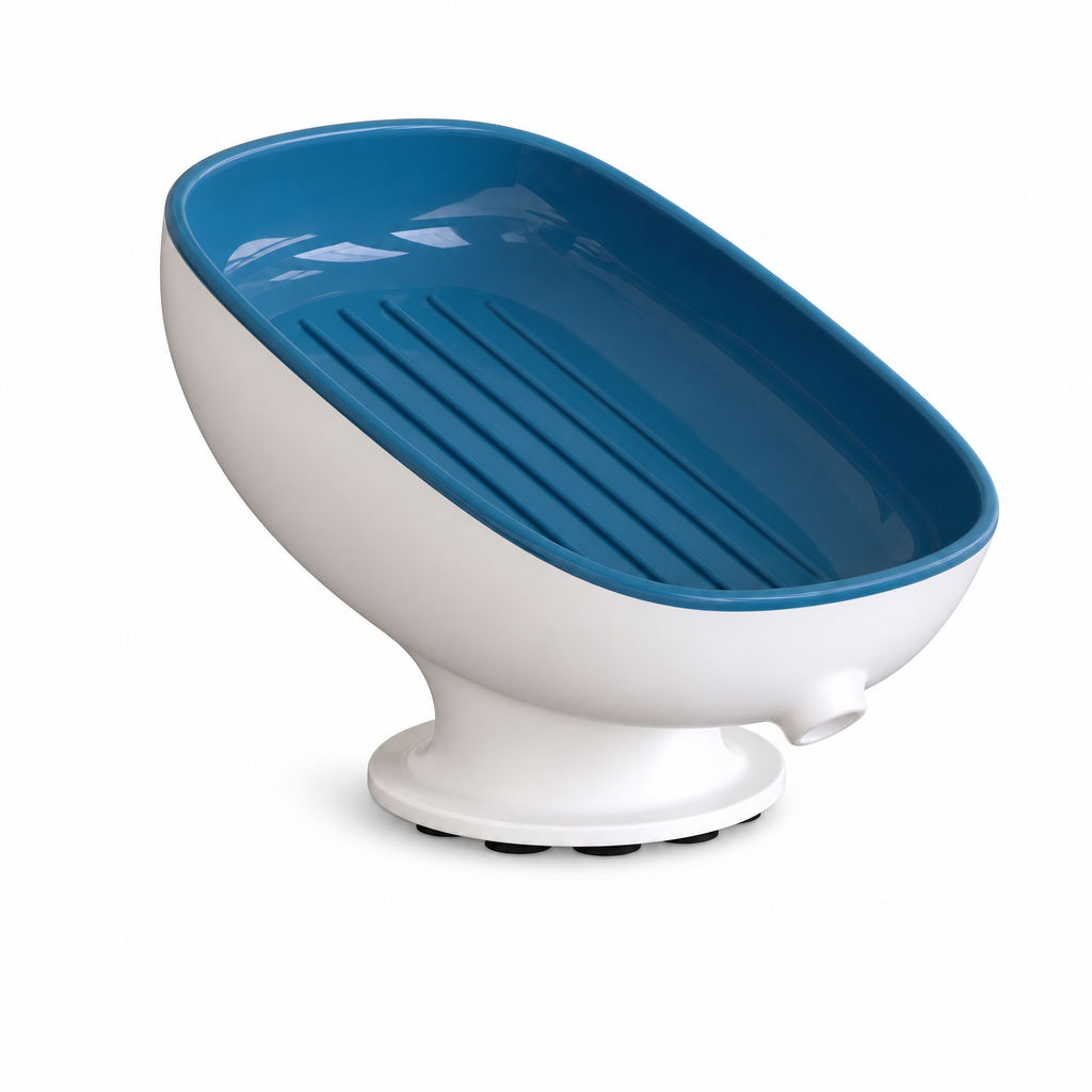 🧼✨Tweelaags zeepbakje voor aan de muur, zelflozende zeephouder met zuignap🚿