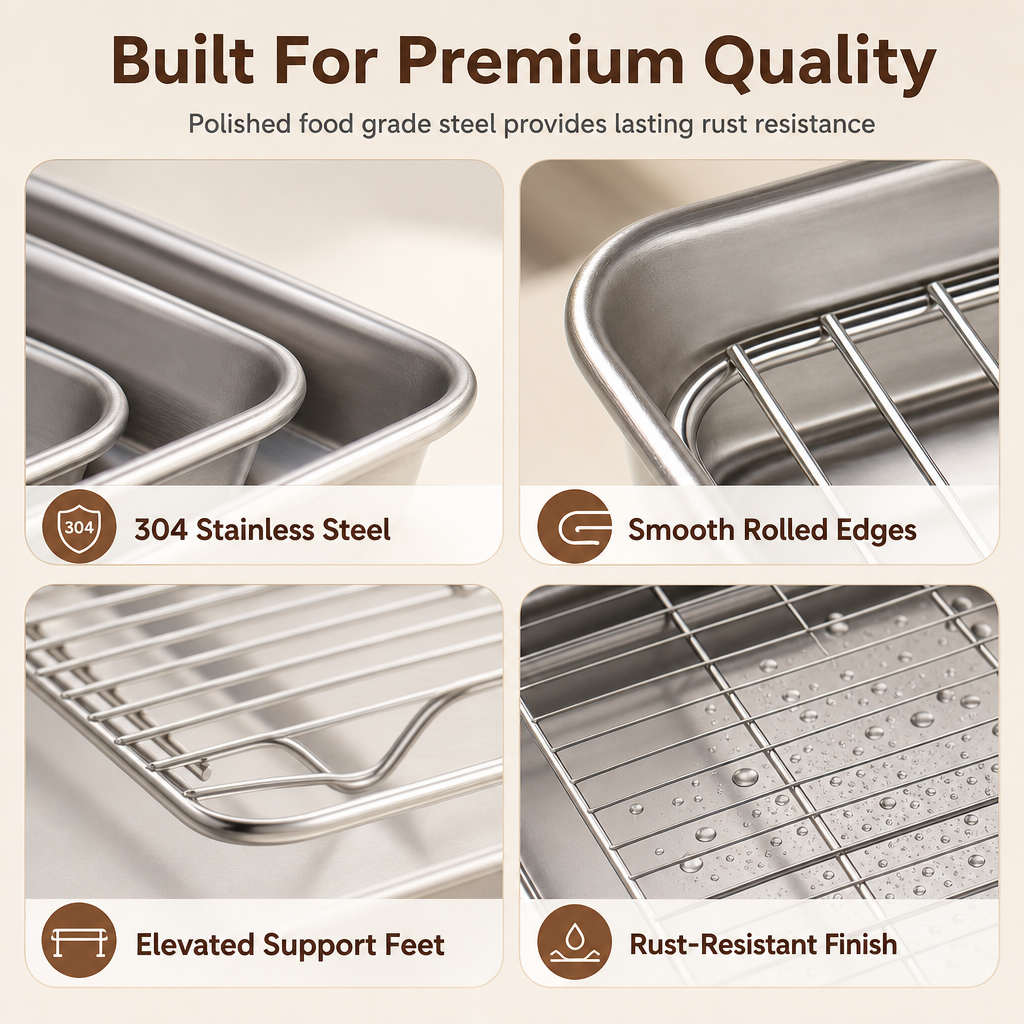 🍪🍳 Multi-Purpose Oven Essential — Bake, Roast & Cool in One Set 🔥