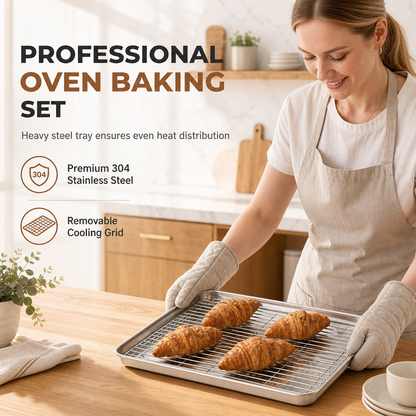 🍪🍳 Multi-Purpose Oven Essential — Bake, Roast & Cool in One Set 🔥