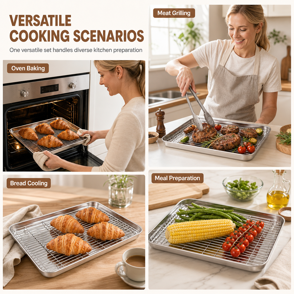🍪🍳 Multi-Purpose Oven Essential — Bake, Roast & Cool in One Set 🔥