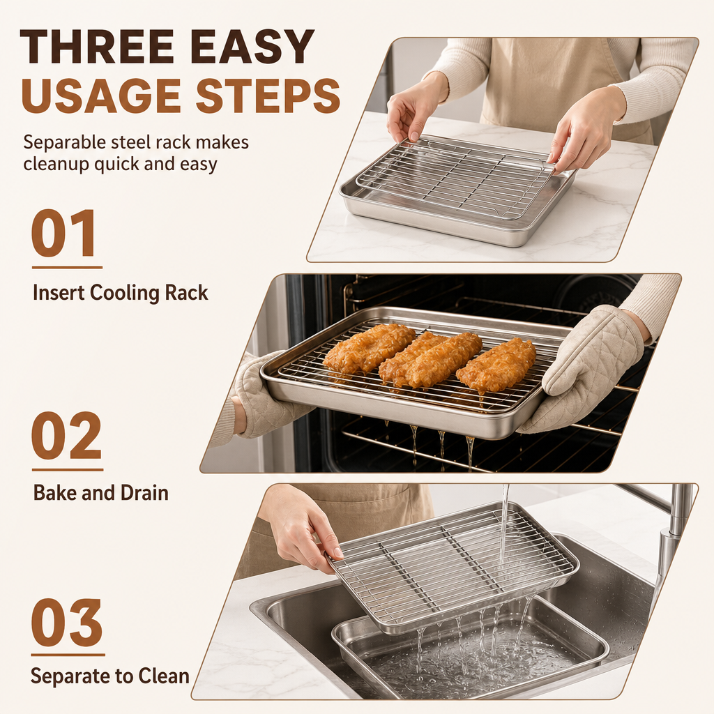 🍪🍳 Multi-Purpose Oven Essential — Bake, Roast & Cool in One Set 🔥