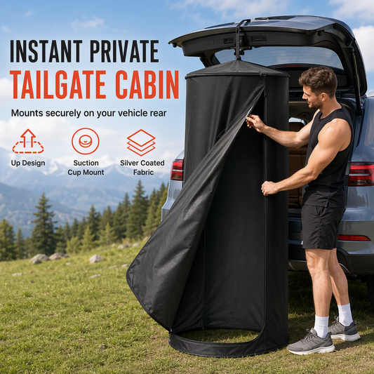 🏕️🚿 Draagbare douche-tent voor achterin de auto – Snel op te zetten en biedt privacy tijdens het kamperen ✨