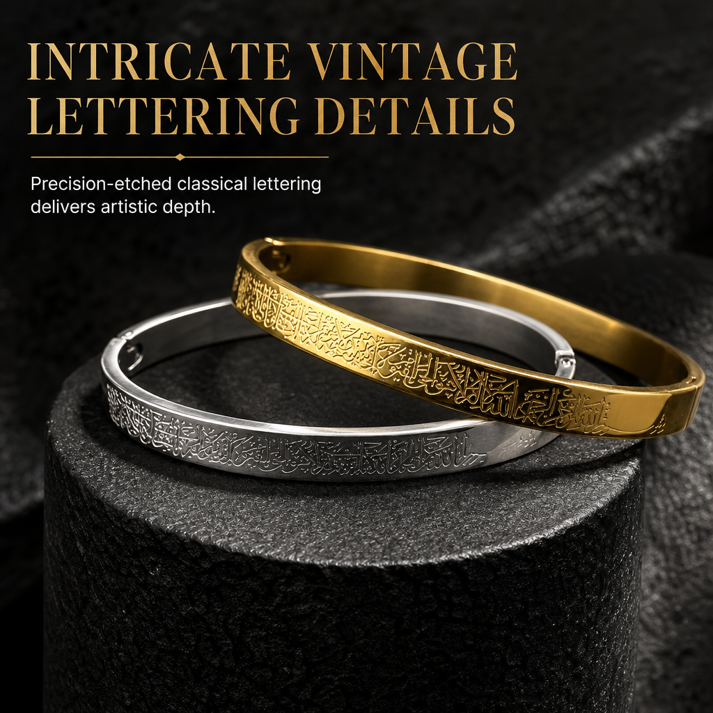 🎁18-karaats vacuümgeplateerde titaniumstalen armband – schitterende spiegelglans, verfijnd gegraveerde letters en hoogwaardig staal dat niet verkleurt 💛