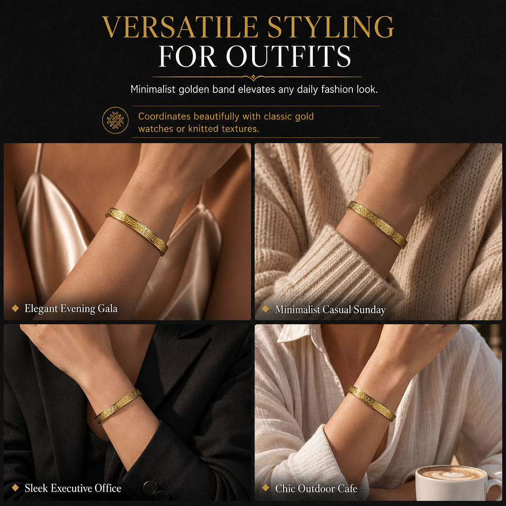 🎁18-karaats vacuümgeplateerde titaniumstalen armband – schitterende spiegelglans, verfijnd gegraveerde letters en hoogwaardig staal dat niet verkleurt 💛