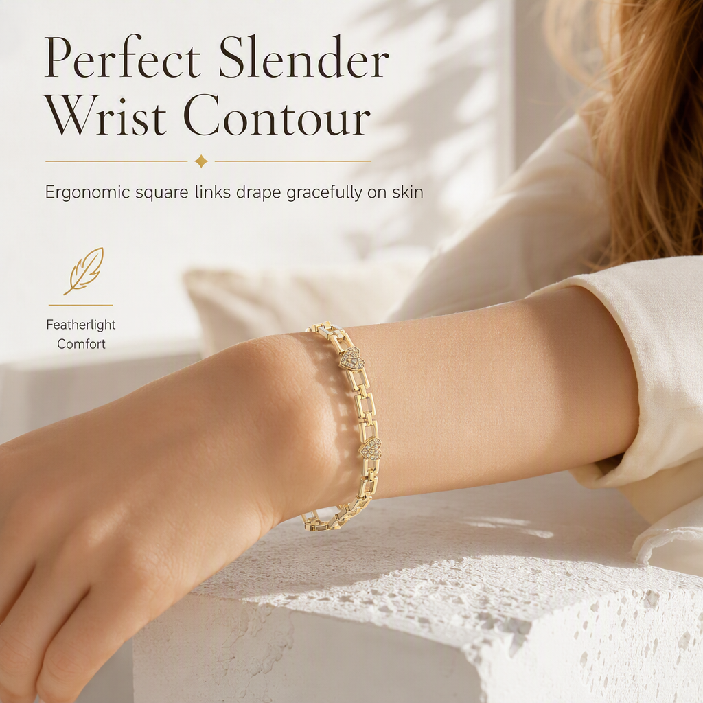 ✨Rhinestone Hart Armband | Goldplated Sluiting | Lichtgewicht 💛✨