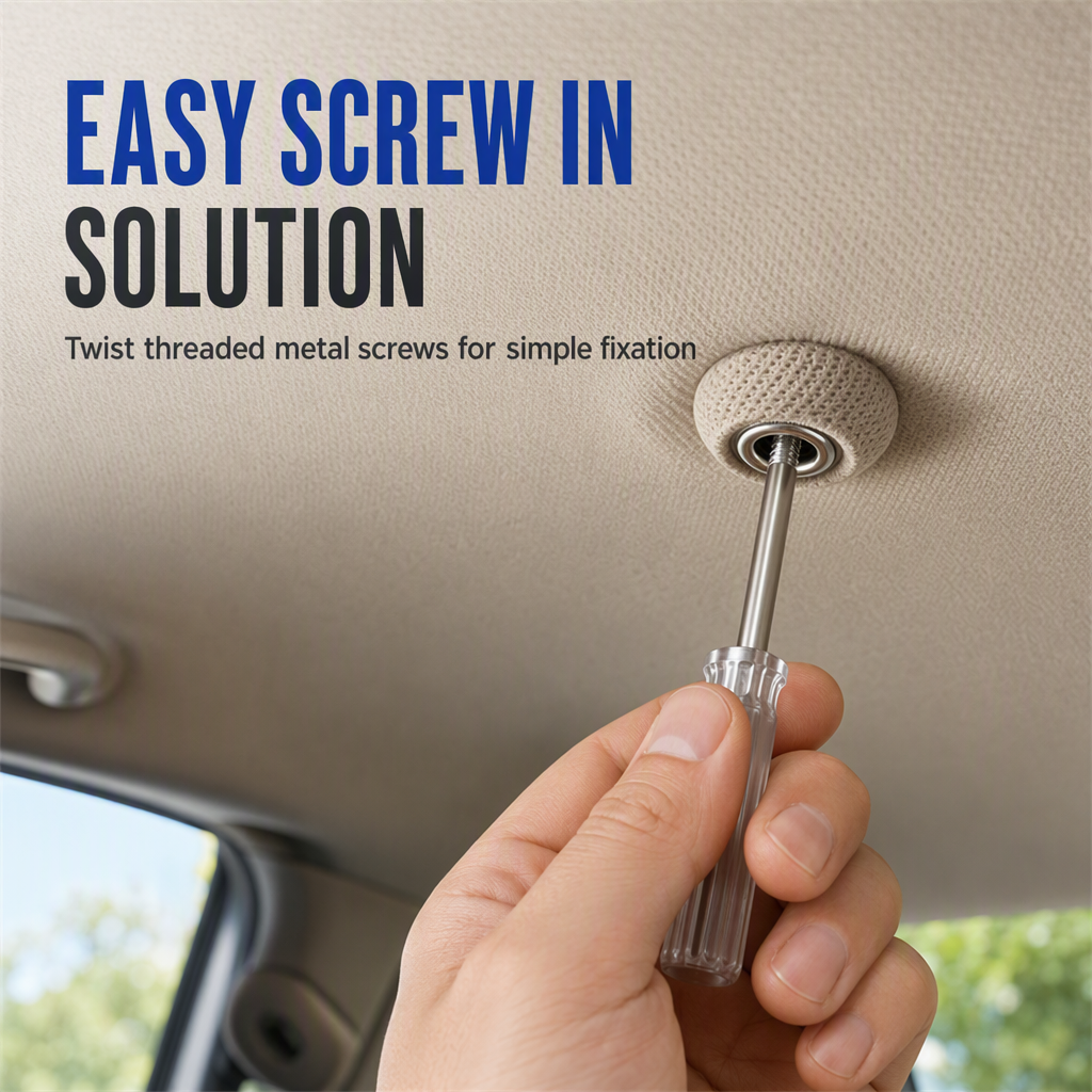 ⏳Tijdelijke aanbieding⏰Reparatieset voor de hemelbekleding van de auto, voor het herstellen van doorhangende dakbekleding; drukknopen en bevestigingsklinknagels voor het interieurplafond van de auto, inclusief montagegereedsch