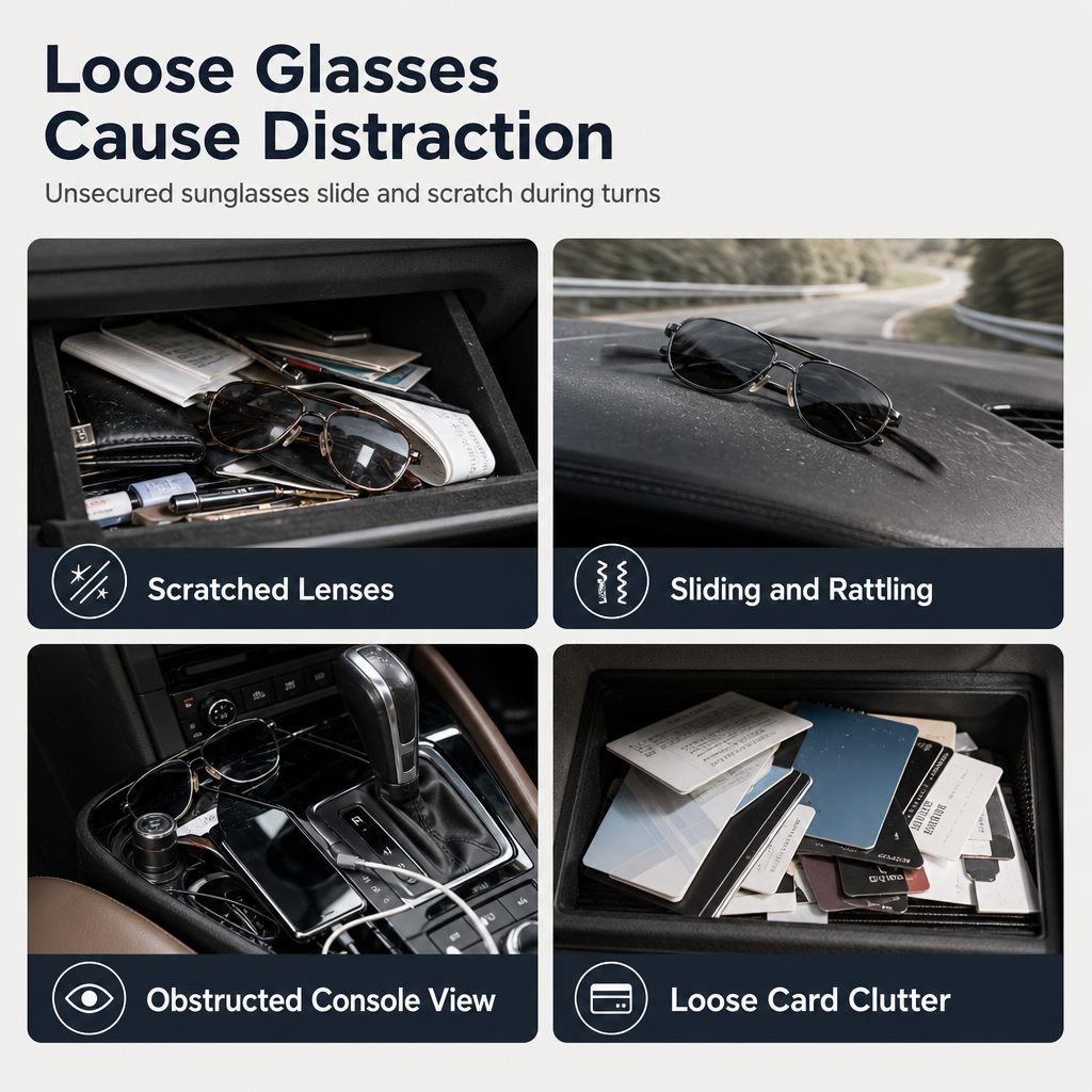 ⏳Tijdelijk 50% korting⏰Auto Zonnebrilhouder met Dubbele Clip & Kaartklem🚗🕶️