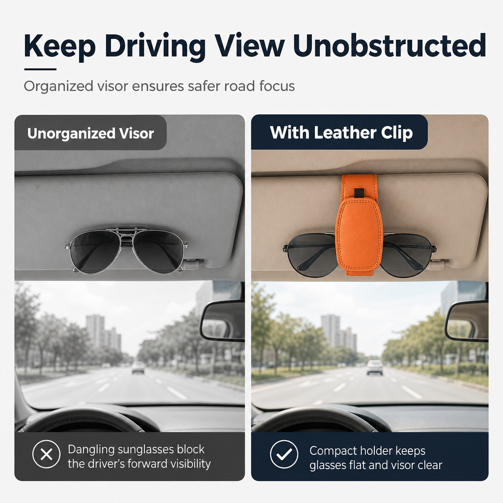 ⏳Tijdelijk 50% korting⏰Auto Zonnebrilhouder met Dubbele Clip & Kaartklem🚗🕶️