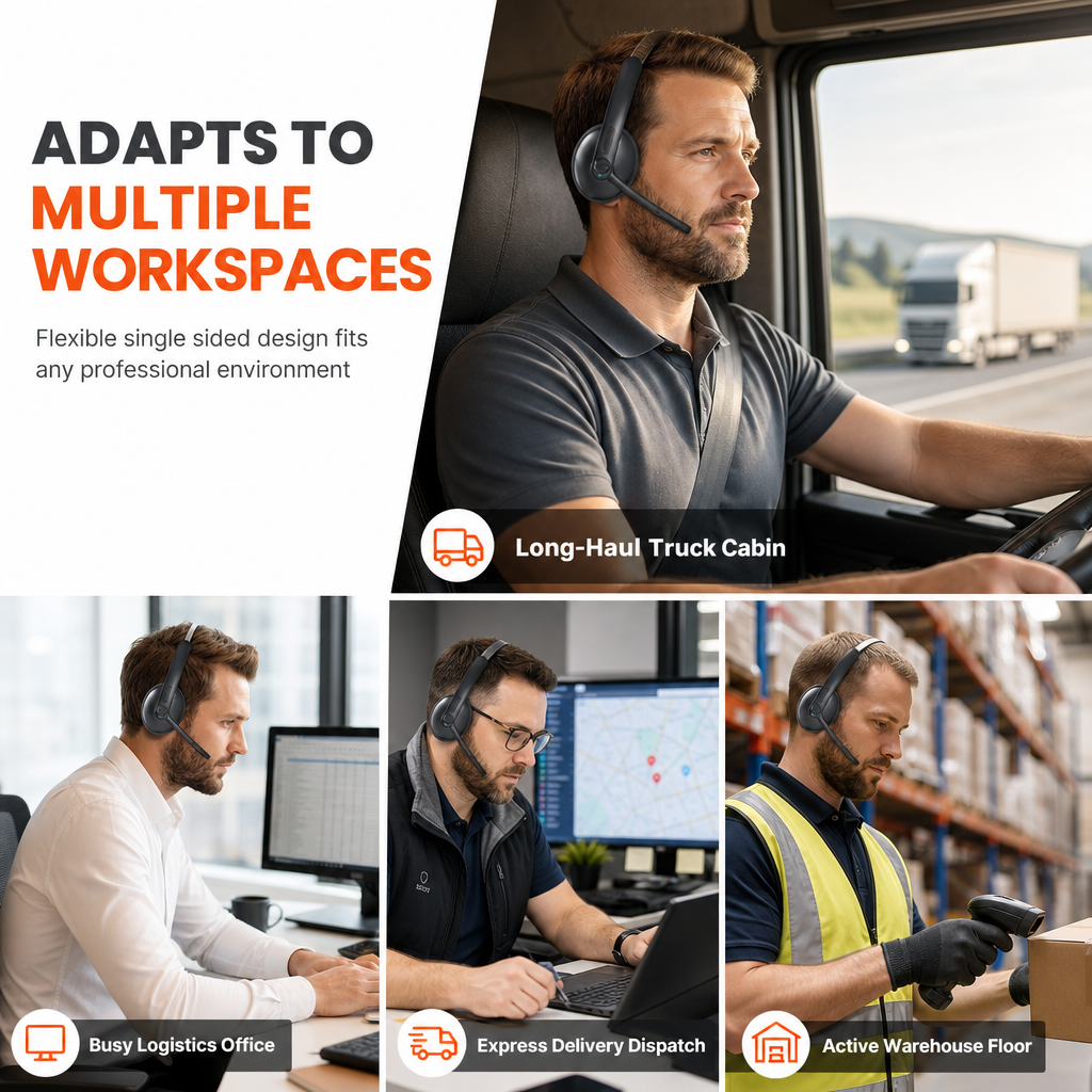 🎧 Draadloze Bluetooth-headset voor callcenters – met ENC-omgevingsruisonderdrukking en automatische koppeling