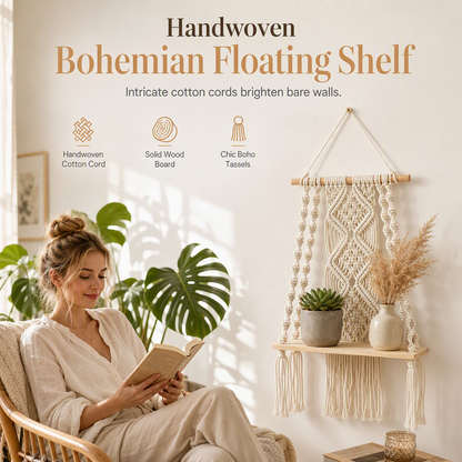 ⏳ 50% KORTING! ⏰Bohemian Handgeweven Wandplank🌿