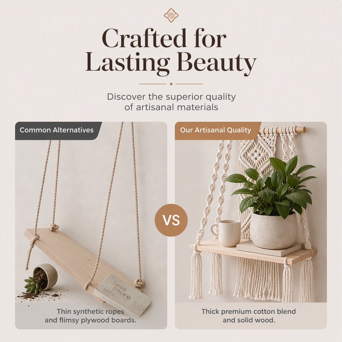 ⏳ 50% KORTING! ⏰Bohemian Handgeweven Wandplank🌿