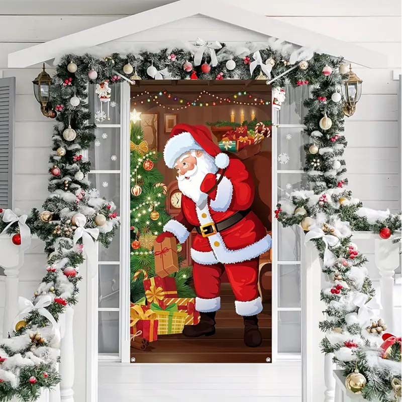 🎄Kerstdeurversiering met Santa, sneeuwpoppen en kerstbomen