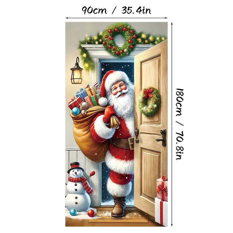 🎄Kerstdeurversiering met Santa, sneeuwpoppen en kerstbomen