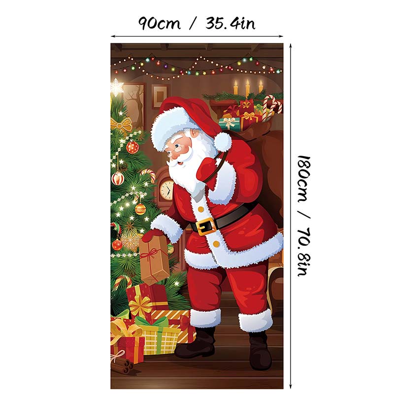🎄Kerstdeurversiering met Santa, sneeuwpoppen en kerstbomen