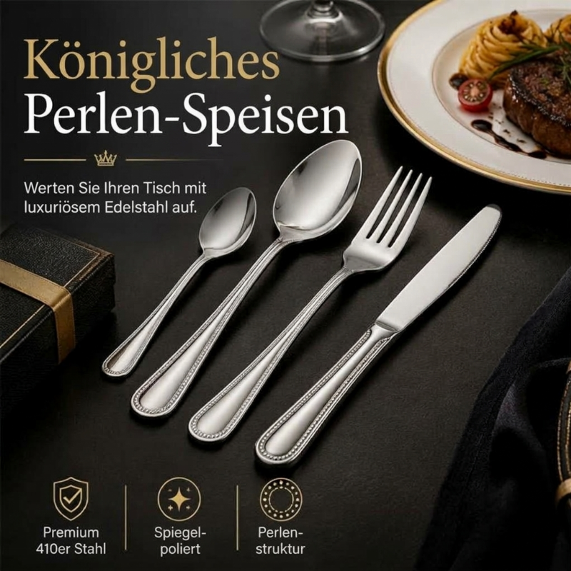 🔥 4-delige roestvrijstalen bestekset 🍴 | Stevig bestek voor dagelijks gebruik
