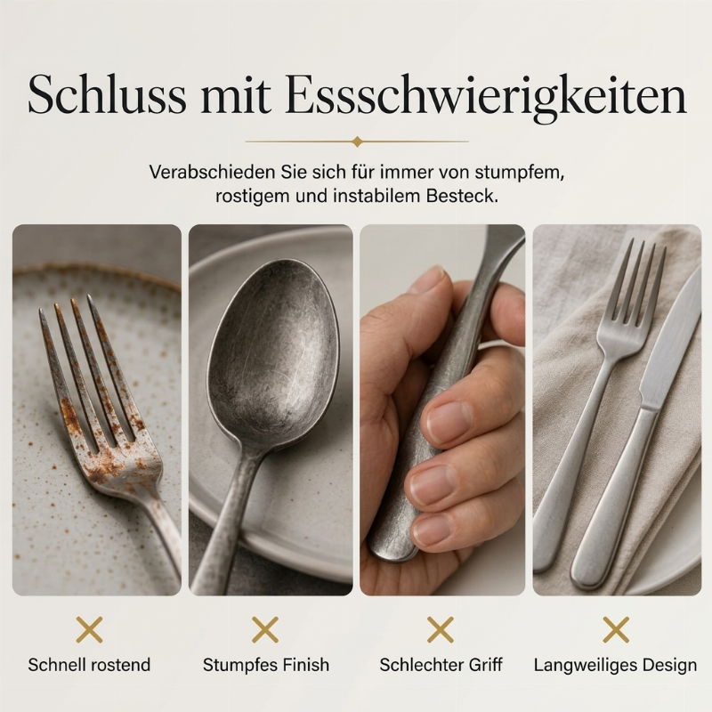 🔥 4-delige roestvrijstalen bestekset 🍴 | Stevig bestek voor dagelijks gebruik