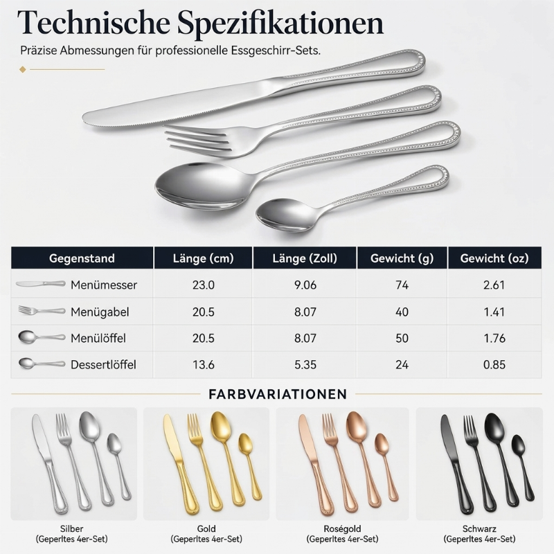 🔥 4-delige roestvrijstalen bestekset 🍴 | Stevig bestek voor dagelijks gebruik