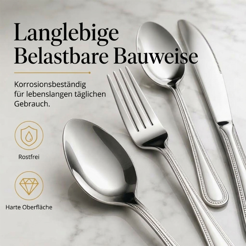 🔥 4-delige roestvrijstalen bestekset 🍴 | Stevig bestek voor dagelijks gebruik