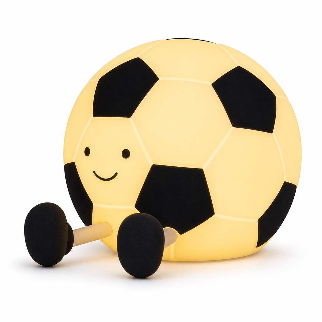 ⚽️Oplaadbare voetbalnachtlampjes – zacht licht, tikbediening, kindveilig💡