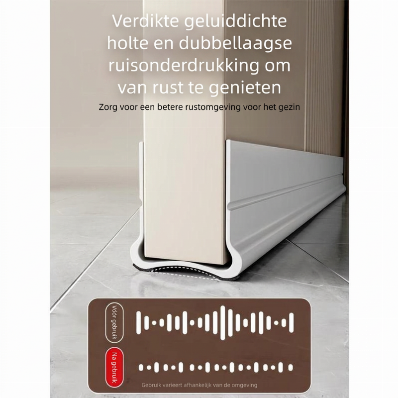 🚪 Drievoudig afdichtende tochtstopper voor onder de deur – zelfklevende PVC-tochtstrip voor de onderkant van binnendeuren | geluidsreductie, energiebesparing en bescherming tegen motten, schimmel & vocht.