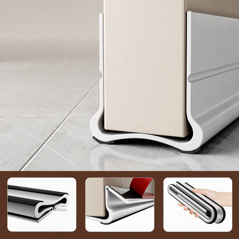 🚪 Drievoudig afdichtende tochtstopper voor onder de deur – zelfklevende PVC-tochtstrip voor de onderkant van binnendeuren | geluidsreductie, energiebesparing en bescherming tegen motten, schimmel & vocht.