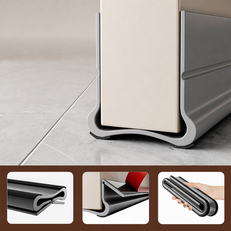 🚪 Drievoudig afdichtende tochtstopper voor onder de deur – zelfklevende PVC-tochtstrip voor de onderkant van binnendeuren | geluidsreductie, energiebesparing en bescherming tegen motten, schimmel & vocht.