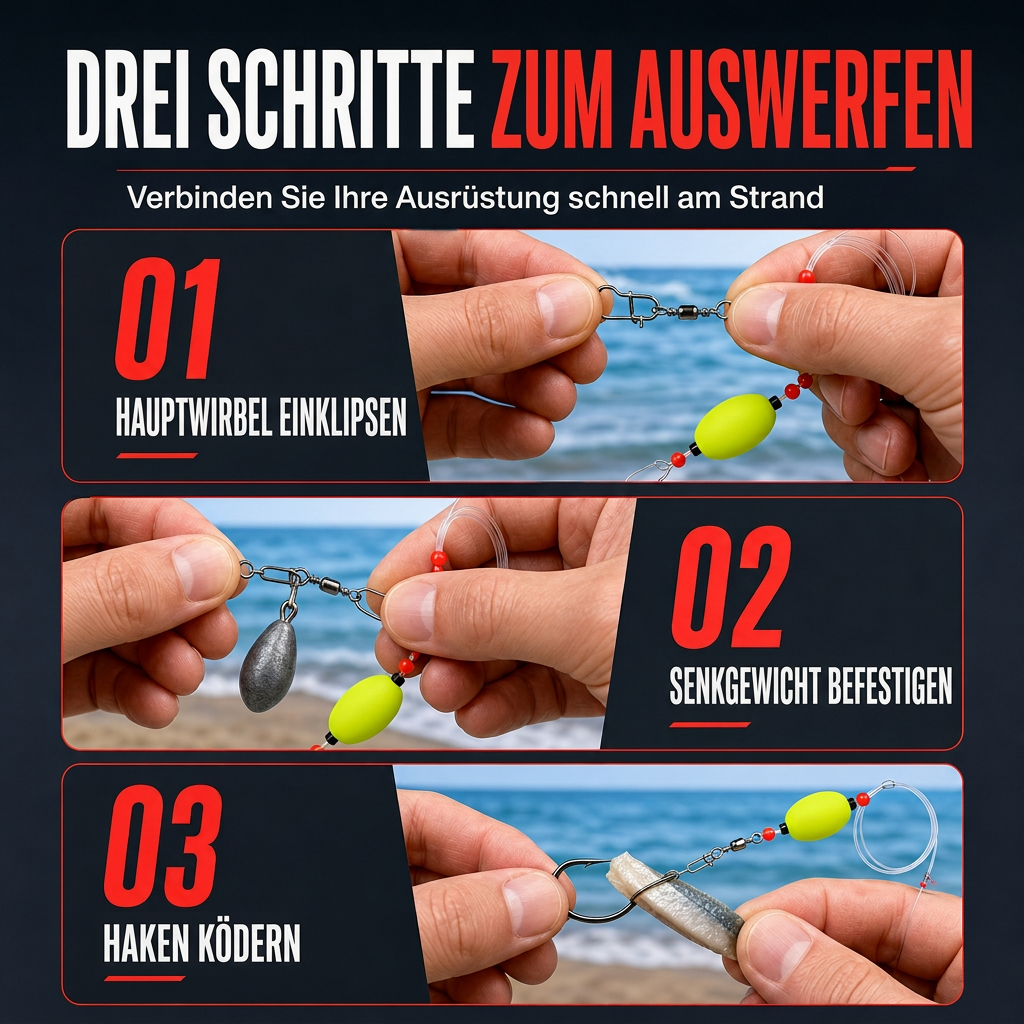 🐟️Set van 6 pompano-hengelmontages met dobbers voor bot, baars, meerval, haai en blauwbaars