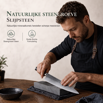 🔪Natuurlijke groene slijpsteen 3000 grit enkelzijdige keukenmessenslijpsteen